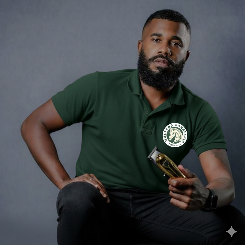 Ambiente interno da Mustang Barbearia